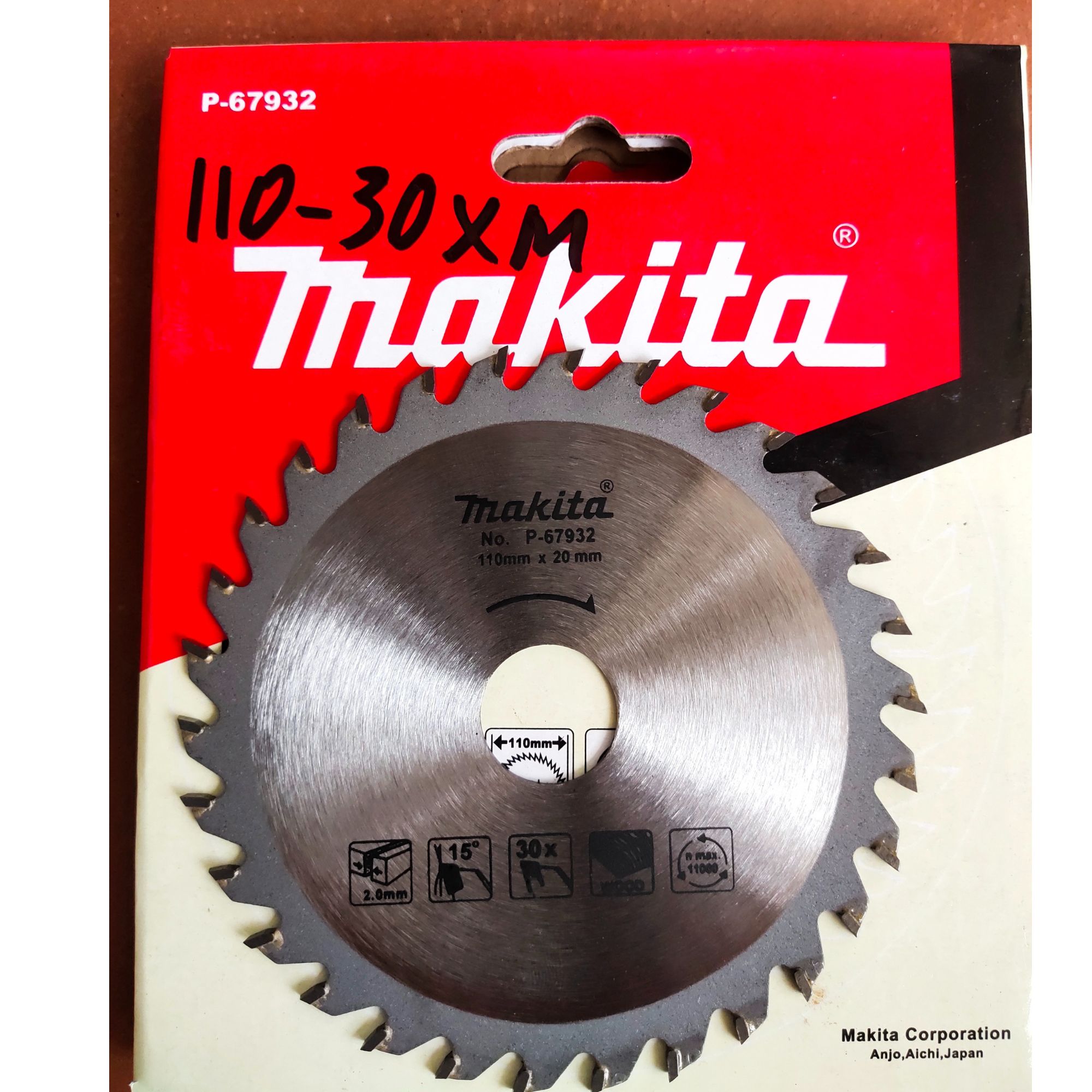 Lưỡi cưa gỗ lưỡi cắt gỗ 110mm 30 răng hiệu makita