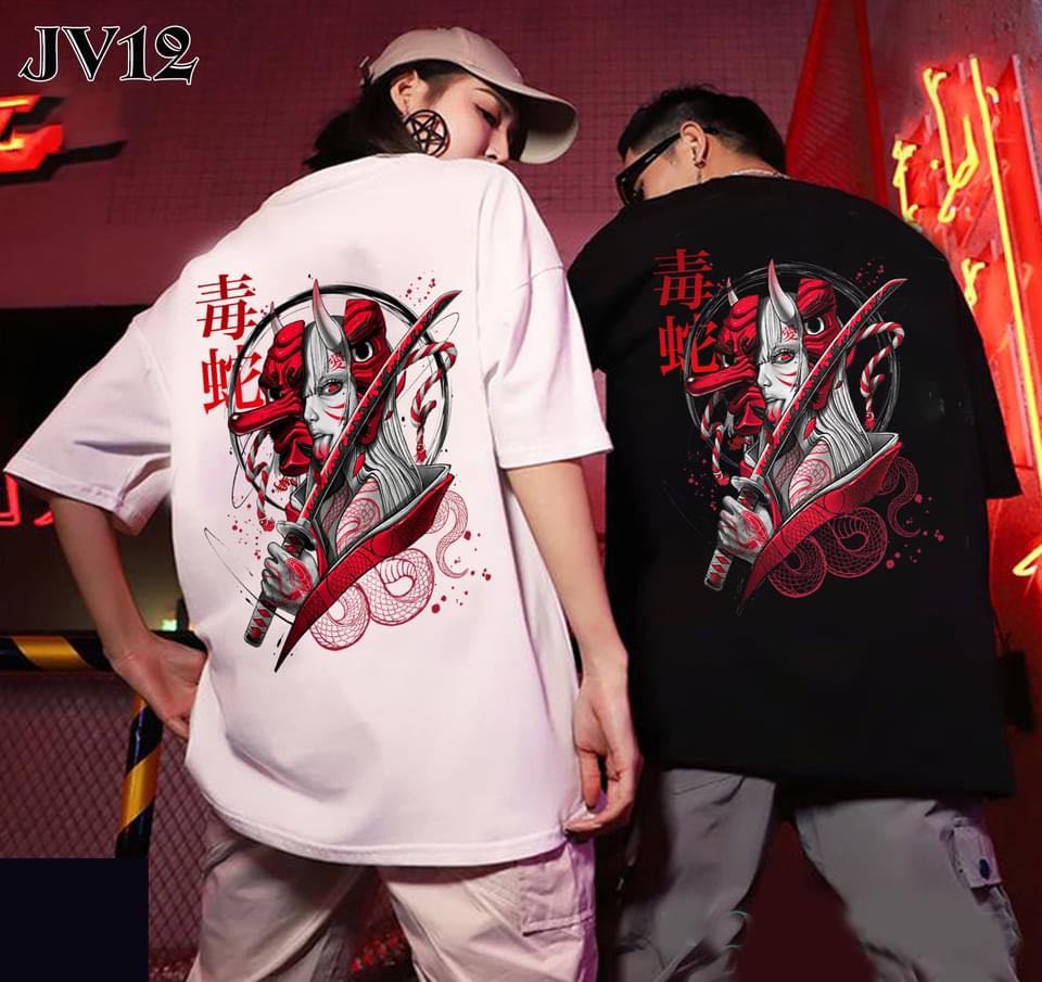 Big size áo thun unisex mặt quỷ le lưỡi chữ tàu