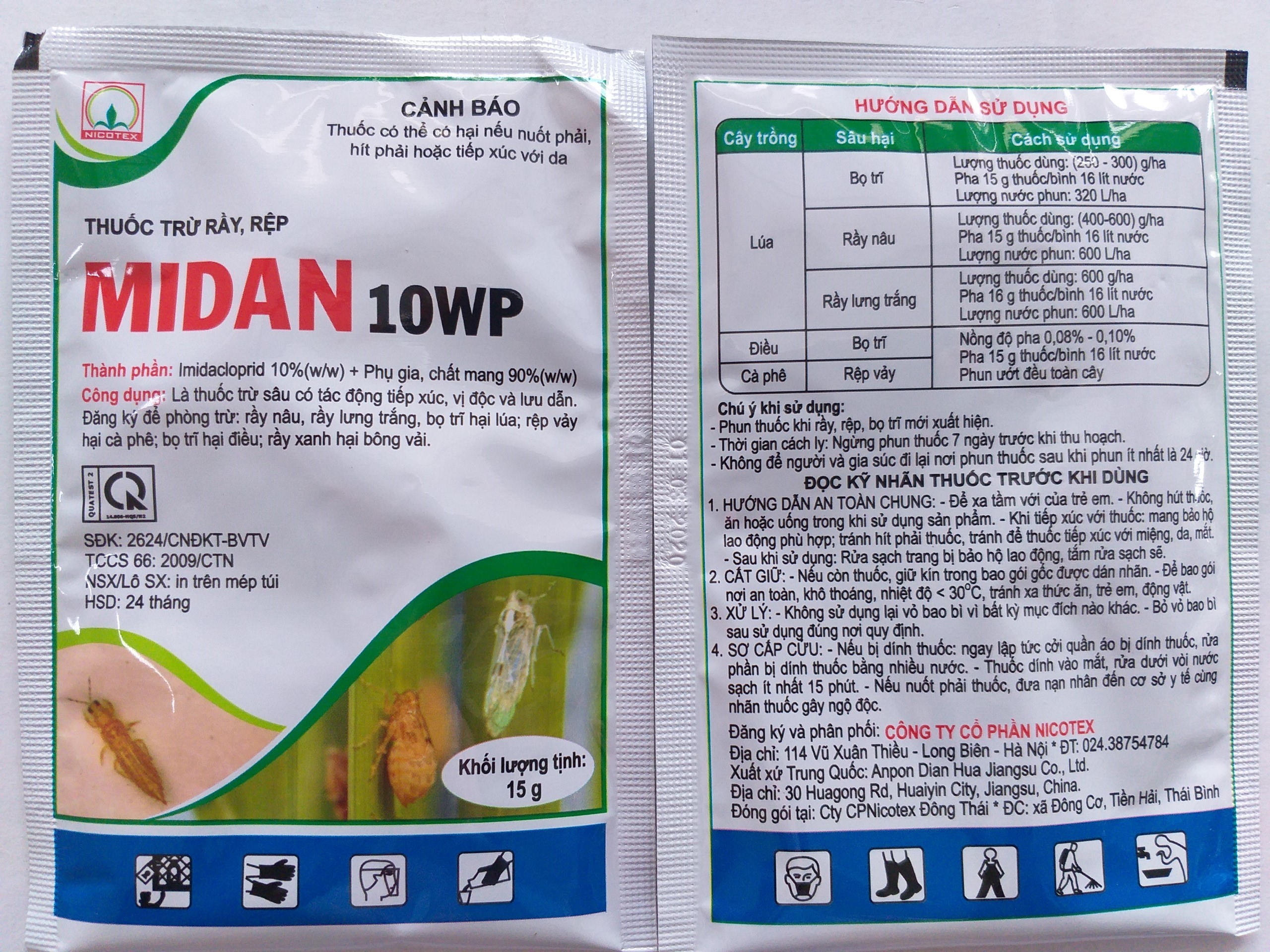 Thuốc trừ sâu rầy, rệp - Midan 10WP - 15gr - midan15gr