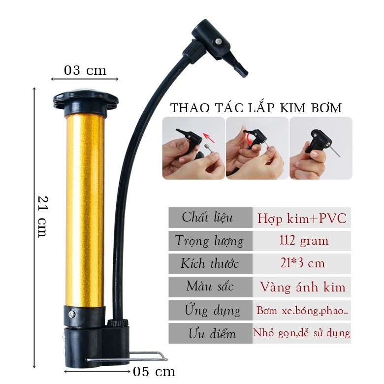 Bơm mini cầm tay 21 cm Zata VN