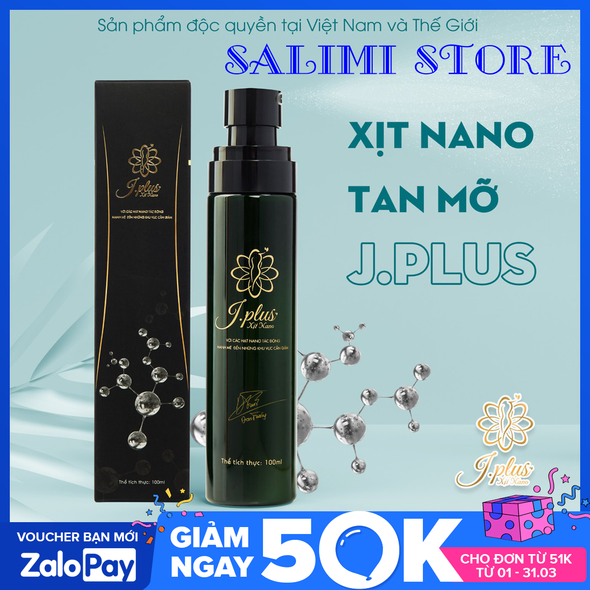 [Chính Hãng] COMBO 3 Chai Xịt Tan Mỡ Bụng J.PLUS - Xịt Nano Tan Mỡ Bụng Đùi - Hoạt Chất Từ Thiên Nhiên, Đẩy Lùi Mỡ Thừa Nhanh Chóng- 100 ML