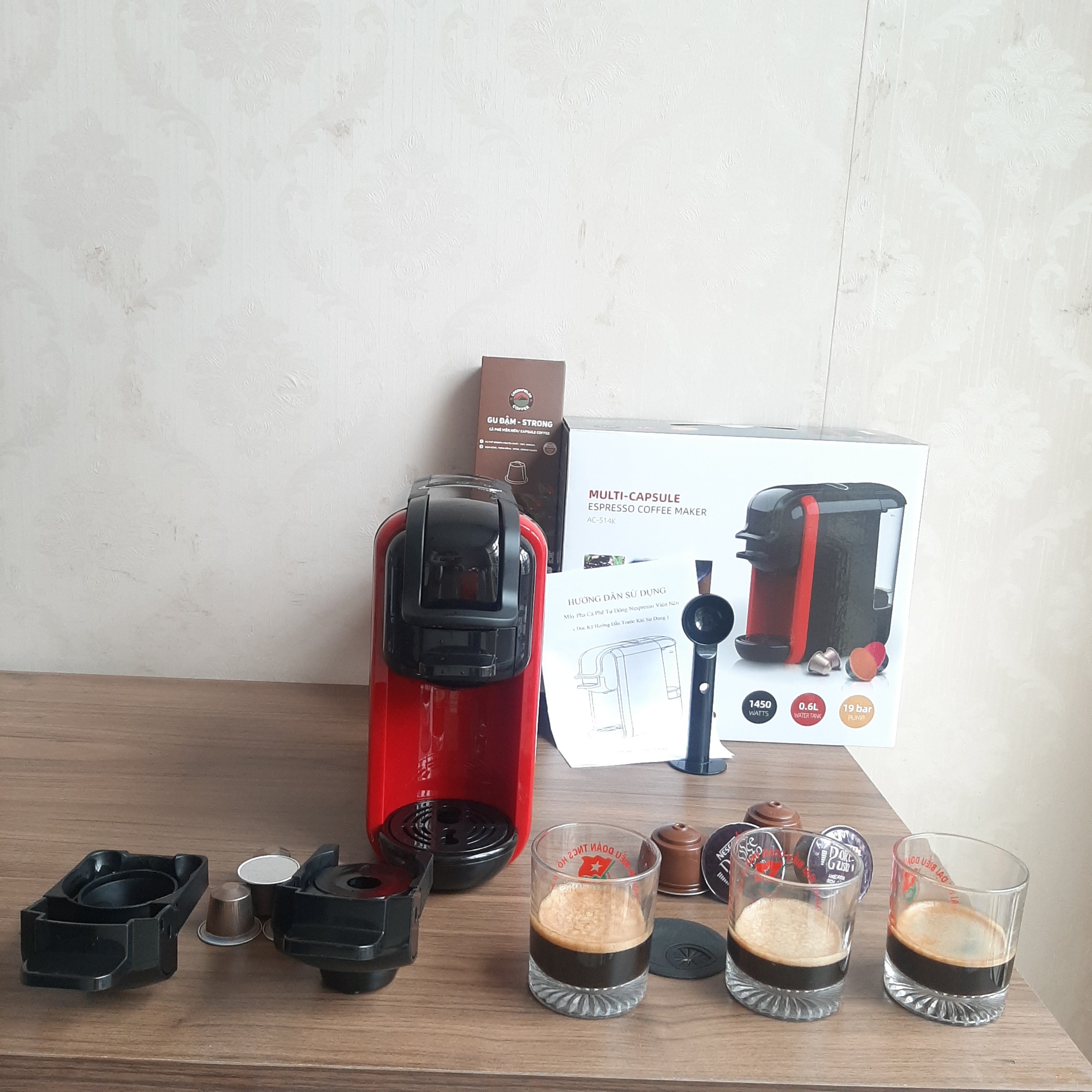Máy pha cà phê viên nén AC-514K - máy pha cà phê tự động 3 in 1
