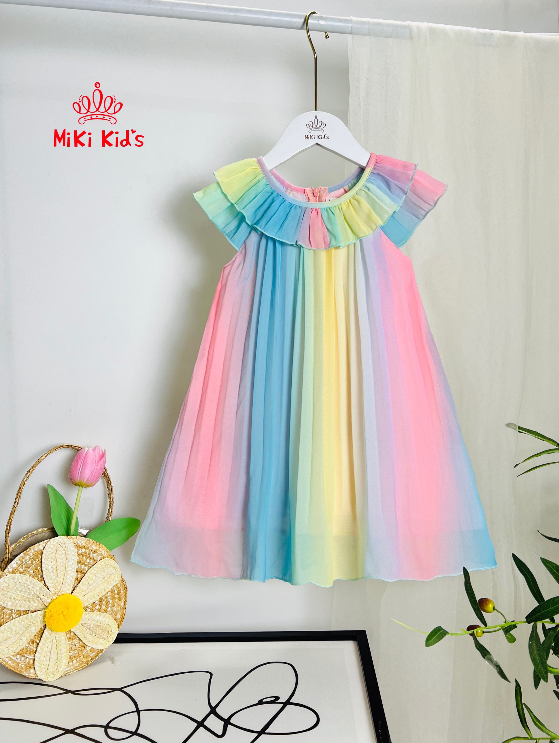 [NEW ARRIVAL] ĐẦM DẬP LY SẮC MÀU DÀNH CHO BÉ GÁI