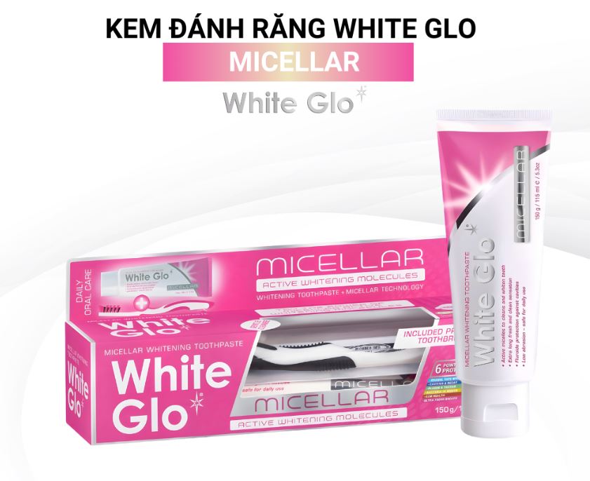 Kem đánh răng làm trắng răng từ công nghệ Micellar White Glo 150g