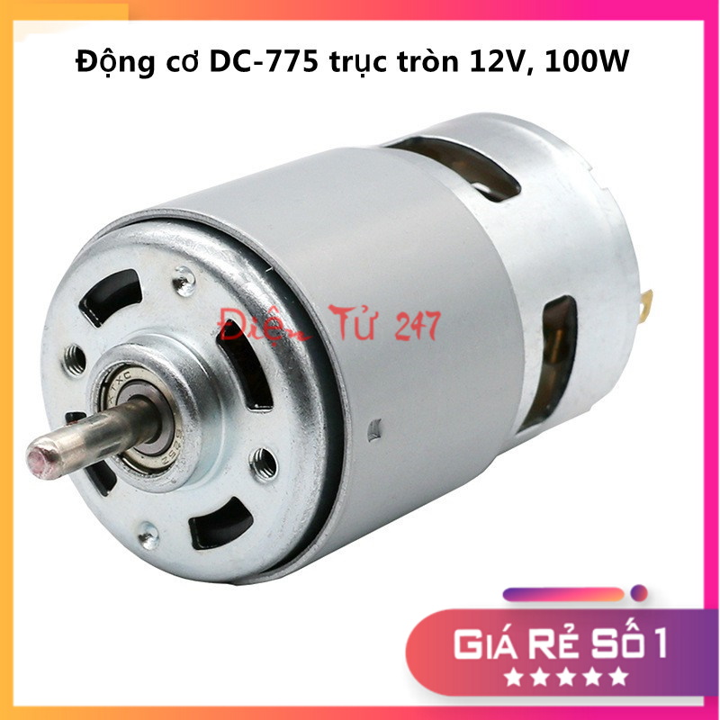 ĐỘNG CƠ DC RS775-100W TRỤC TRÒN DC 12V-24V
