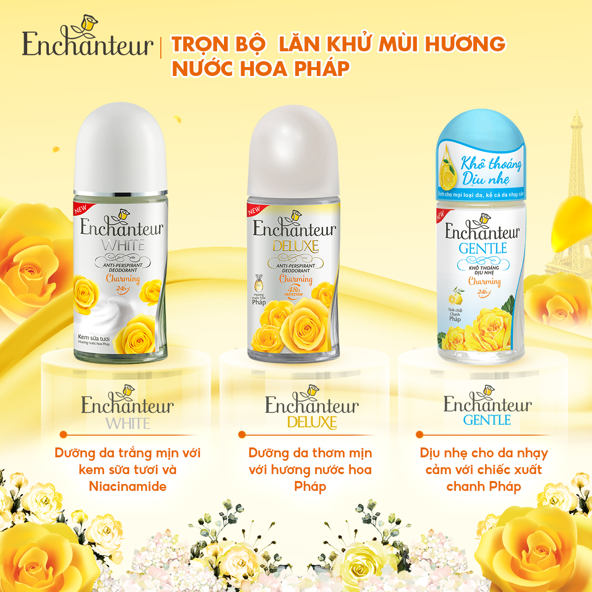 Lăn khử mùi Enchanteur Gentle Charming 50ml