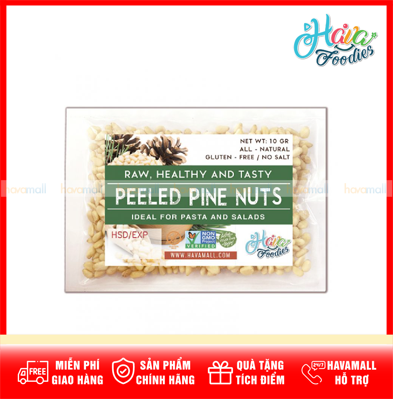 [HOÀN TIỀN MAX 10%]Hạt Thông Tách Vỏ Havafood – Pelled Pine Nuts