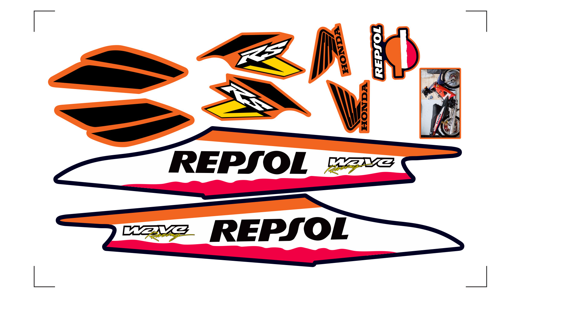 Tem rời wave repsol, decal 3 lớp ko bay màu