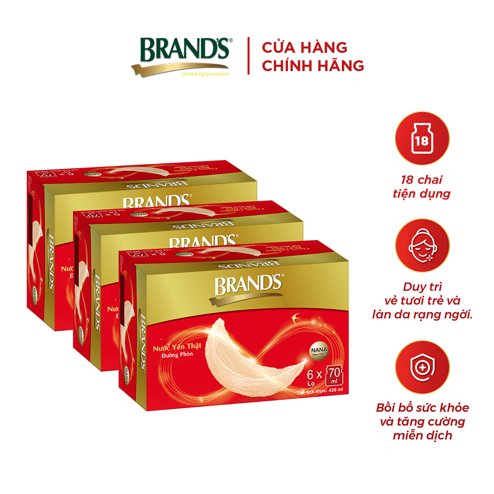 [Giao hàng 2h] Combo 3 Nước yến thật BRAND'S Đường Phèn