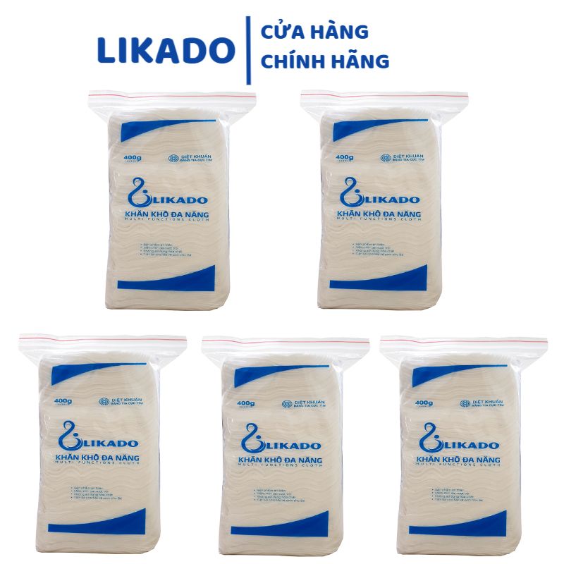 BỘ 5 BỊCH KHĂN VẢI ĐA NĂNG LIKADO 400g ( GẤP RÚT)