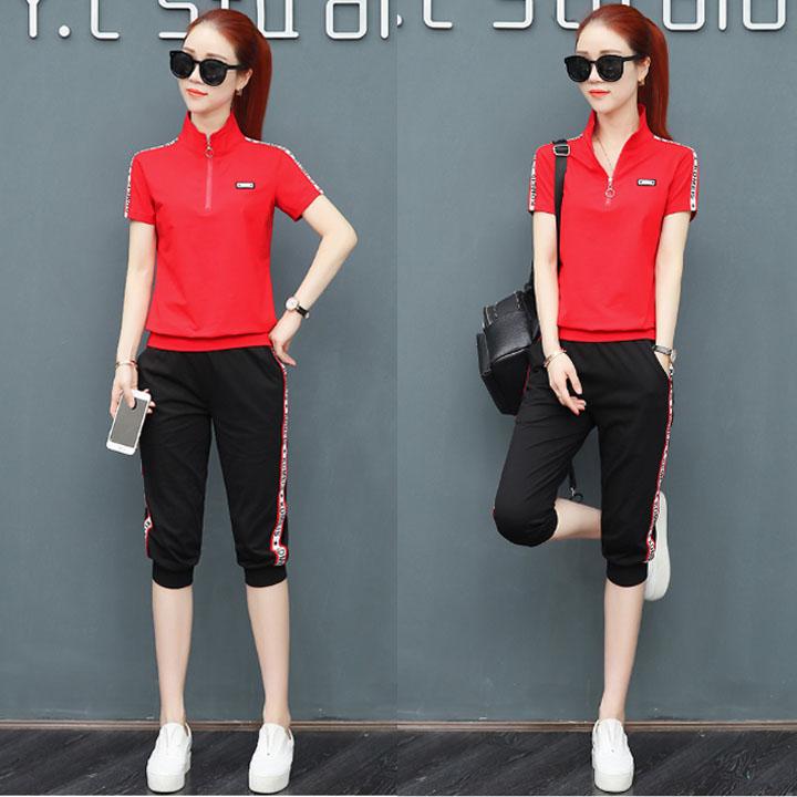 Bộ đồ thể thao nữ sọc chữ TT298