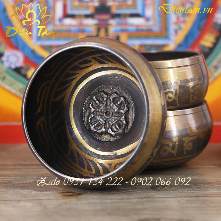 Tibetan brass rotating Bell rotating meditation Bowl