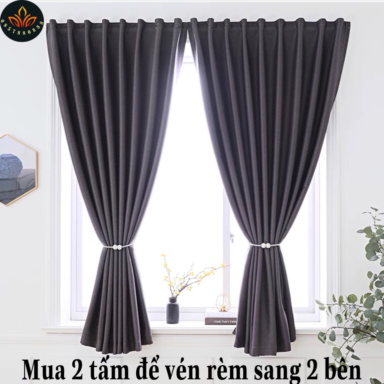 Rèm dán tường, rèm vải thô cao cấp