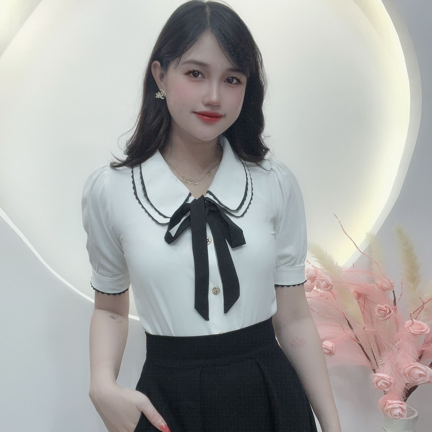 ÁO CÔNG SỞ TAY NGẮN NỮ TÍNH