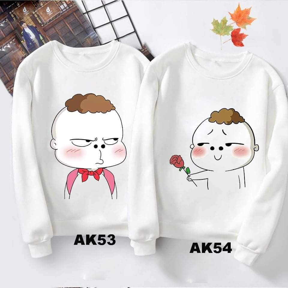[FREESHIP] ÁO SWEATER ĐÔI IN HÌNH CUTE