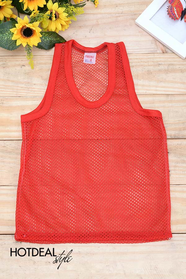 Set of 10 PCs 4-18kg colorful mesh tank tops for boys-children's fashion