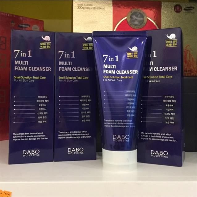 Sữa rửa mặt 7 in 1 Dabo trắng da,  sạch nhờn Hàn Quốc 180ml.