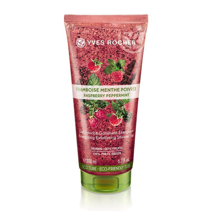 Gel Tắm Tẩy Tế Bào Chết Mâm Xôi đỏ Và Lá Bạc Hà Yves Rocher Energizing Exfoliating Shower Gel Raspberry Peppermint 200ml