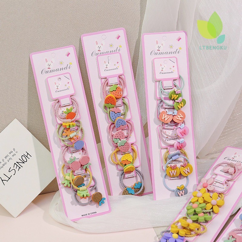 [HCM]Set 5 Dây Cột Tóc Xinh Xắn Cho Bé Gái