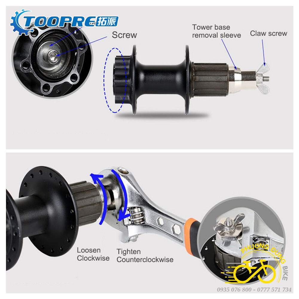 Dụng cụ tháo mở cối líp xe đạp TOOPRE