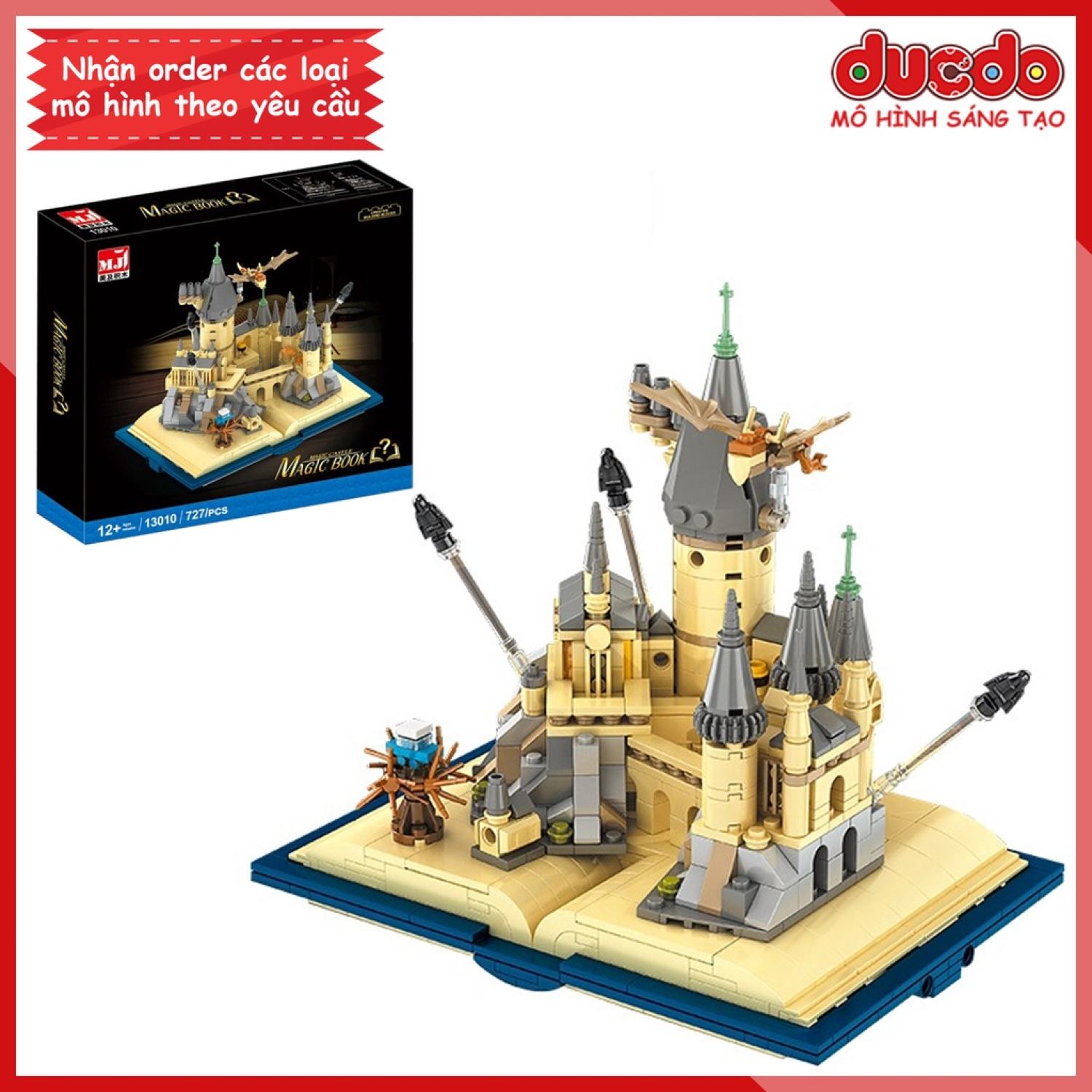 Mj 13010 lắp ɡhép cuốn sách mɑ thuật - magic castle book - đồ chơi xếp hình mô hình harry potter