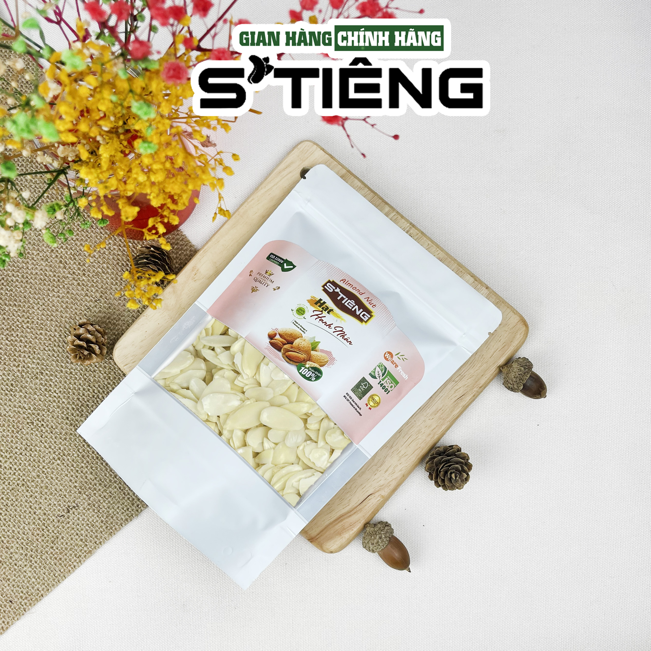 Hạt Hạnh Nhân Cắt Lát Tươi Sống STIÊNG