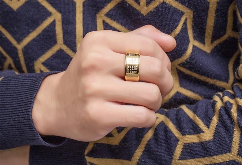 Nhẫn xoay đeo không đen, không gỉ sét ( vàng )