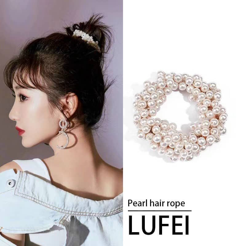 Buộc chùm ngọc cực sang chảnh buộc lên tóc siêu nổi bật. Có 3 màu như ảnh, trắng - kem - nâu xinh xinh phong cách Hàn - Phụ kiện tóc xinh rẻ sập sàn Lazada