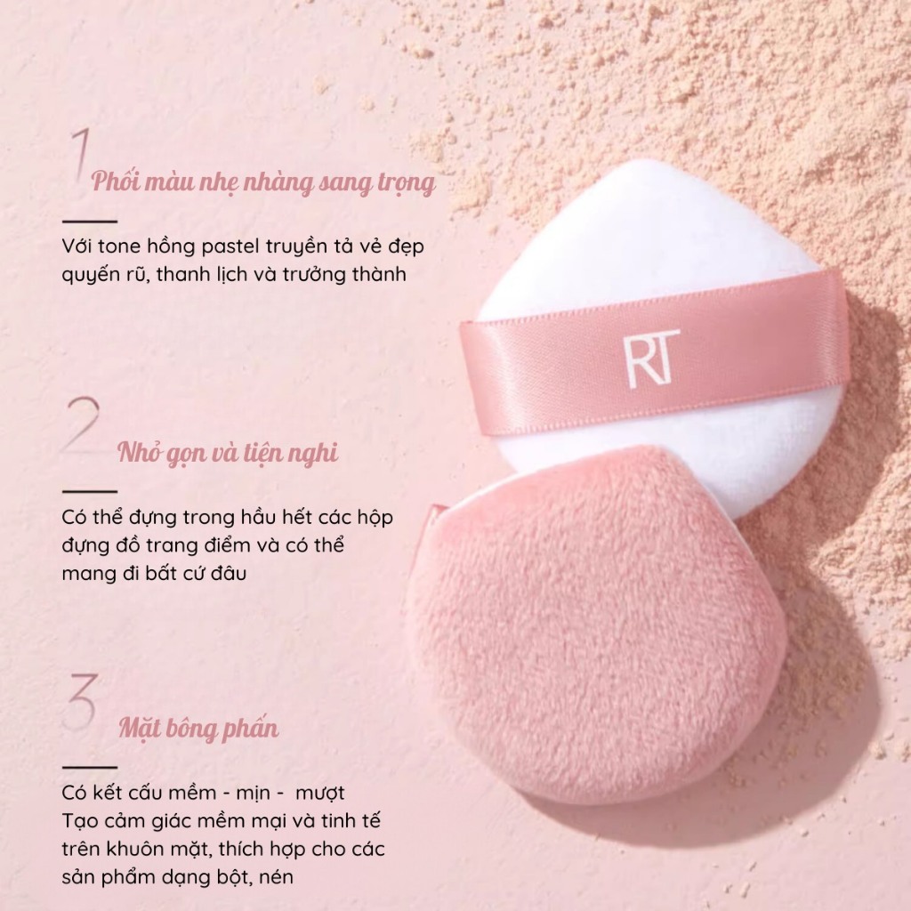 Bông mút phủ phấn RT Real Techniques Powder Puff Sponge