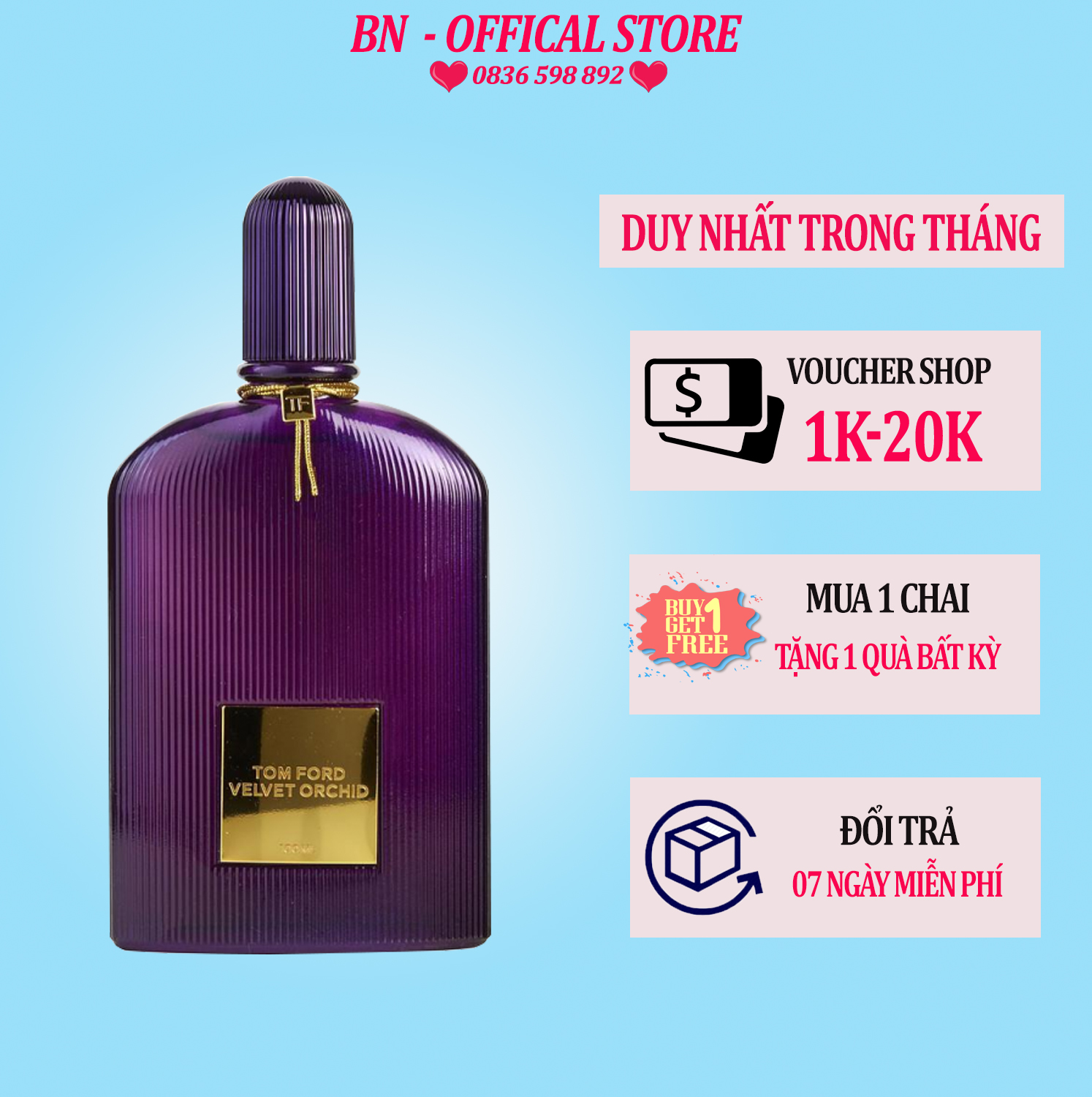 Nước hoa nữ cao cấp Tom Ford Velvet Orchid 100ml eau de parfum hương thơm  quyến rũ 