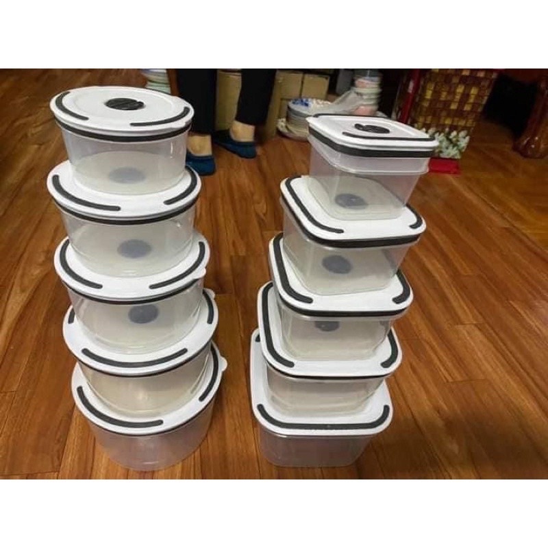 Set 5 box plastic food container multi-size handy preserved vegetables fresh