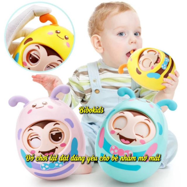 Đồ chơi lật đật hình con ong cho bé chớp mắt nhắm mở mắt