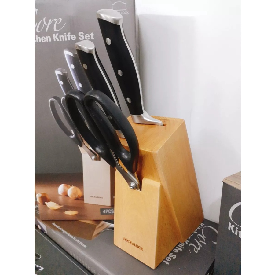 Bộ Dao Nhà Bếp Cao Cấp 4 Món Lock&Lock Kitchen Knife Set - Màu Đen