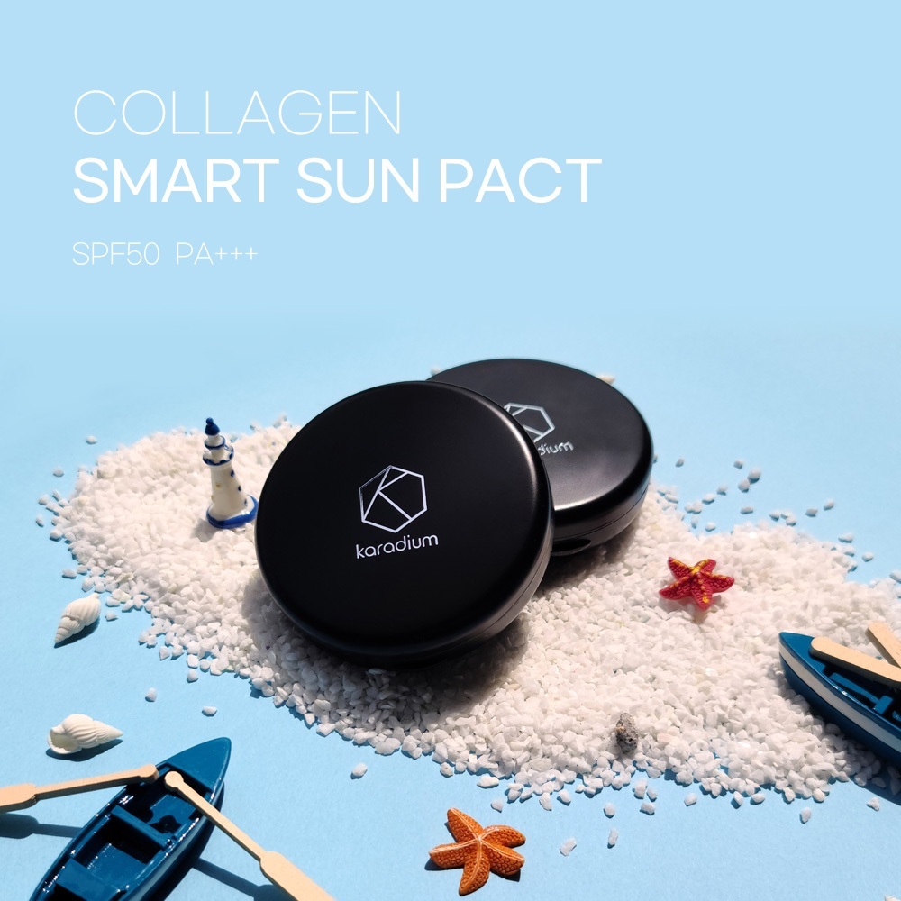 Phấn Phủ Dạng Nén Giúp Kiềm Dầu Karadium Collagen Smart Sun Pact SPF50+ PA+++ 11g