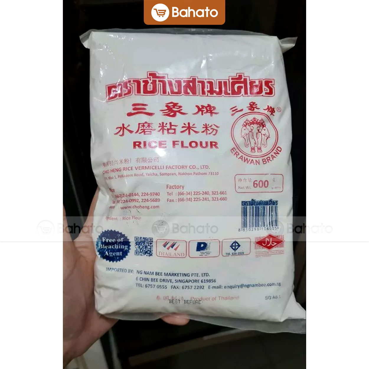 Bột gạo tẻ Thái Lan (Rice Flour) nhãn đỏ gói 600g