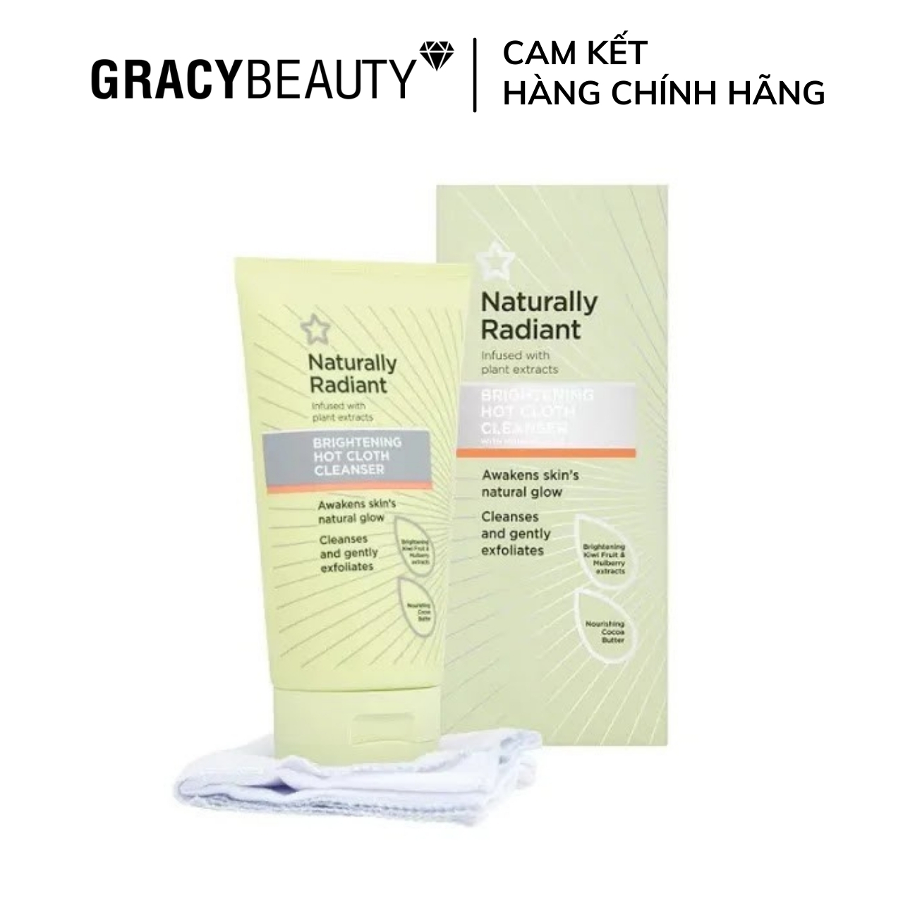 Tẩy trang khăn nóng Naturally Radiant 150ml