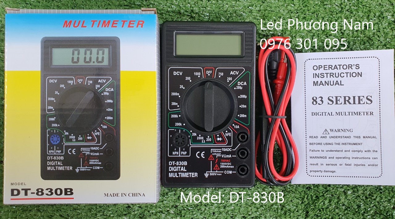 Đồng Hồ Đo Điện Vạn Năng Dt-830B - Đèn Led Thiên Vân
