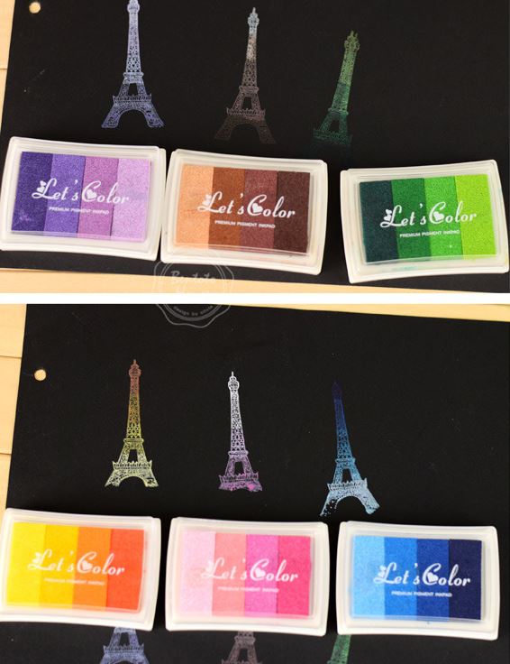 [HCM]Mực dấu 4 màu gradient Lets color 7.2cm x 4.8cm | BDD010