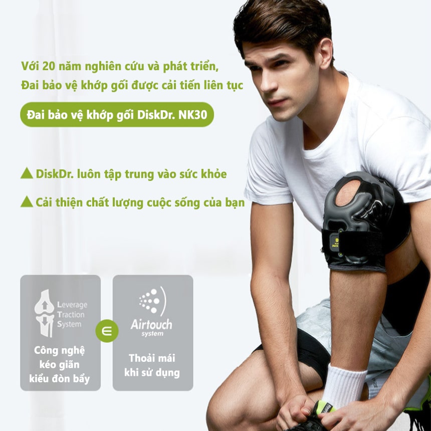 Đai bảo vệ khớp gối diskdr nk30 y tế miền bắc phương mai