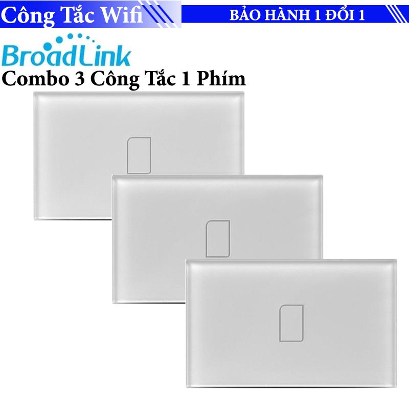 [TIẾT KIỆM 30%]Bộ 03 công tắc cảm ứng, điều khiển từ xa Broadlink TC2 chuẩn US - 1 phím (Mặt hình chữ nhật) - Công tắc SmartHome