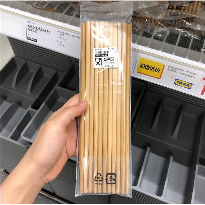 Bộ 10 đôi đũa tre Medhjalare IKEA