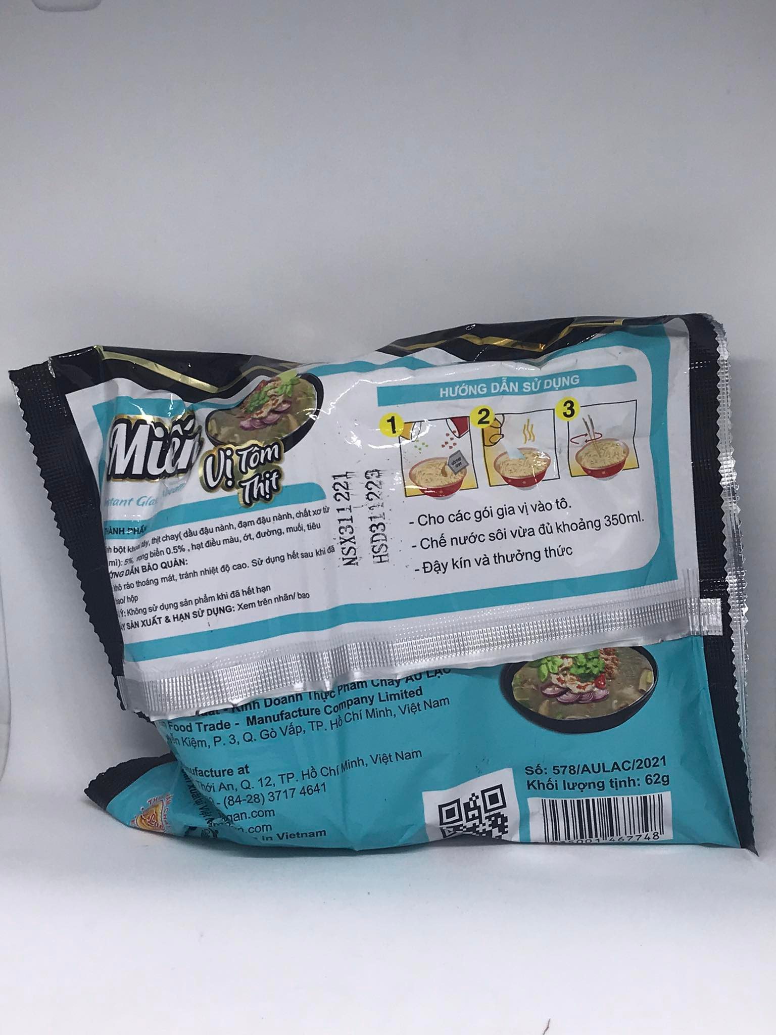 Miến Vị Tôm Thịt Chay Âu Lạc - Gói 62g