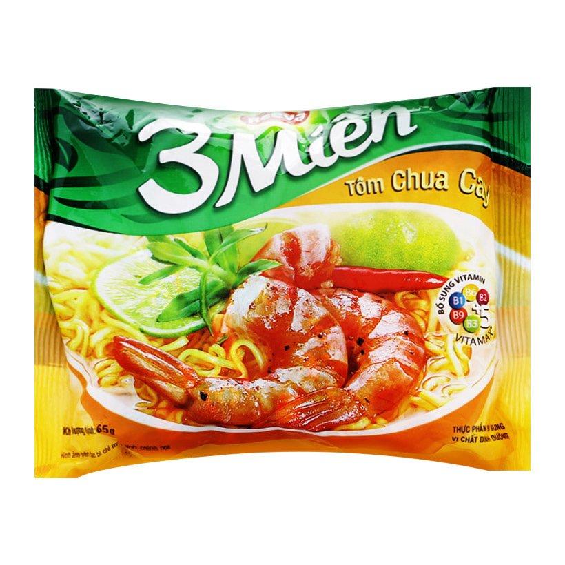 Thùng Mì 3 Miền Tôm Chua Cay 30 gói x 65gr
