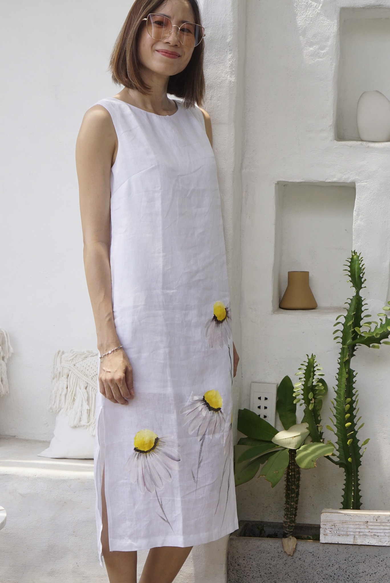 Đầm linen vẽ tay ELIZ - MaxMessi