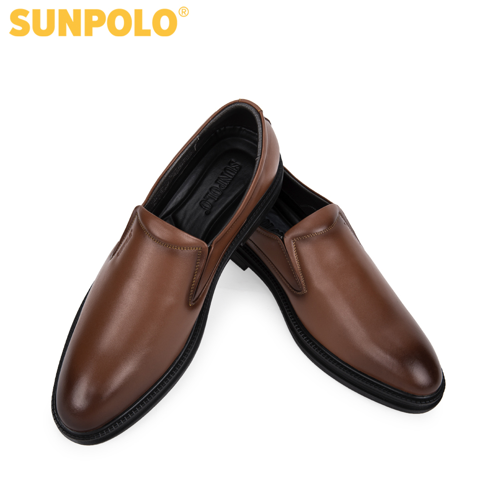 Giày nam, Giày tây da bò SUNPOLO SPH297 (Nâu, Đen)