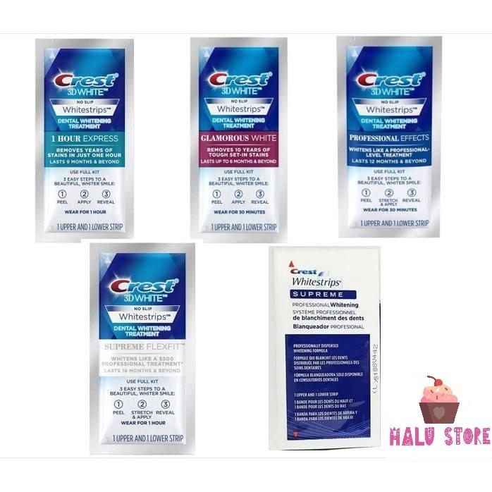 [HCM]Combo 14 miếng (7 gói/7 ngày) dán trắng răng Crest 3D White Whitestrips loại Professional Effects - Mỹ