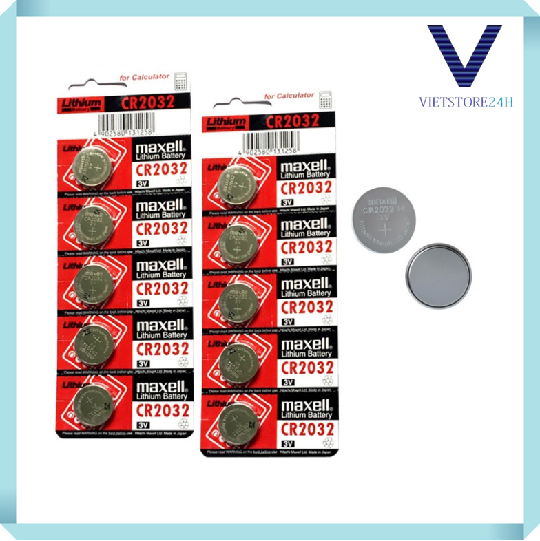 Vỉ 5 viên pin nút MAXELL CR2032 Lithium 3V