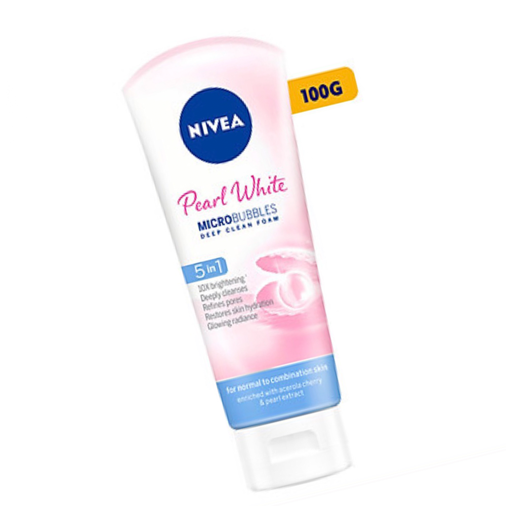 Combo 2 Sữa rửa mặt NIVEA Peal White giúp trắng da ngọc trai (100ml*2)