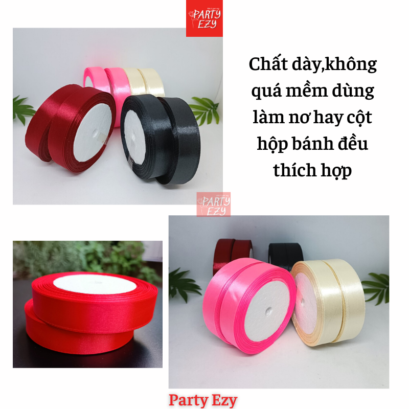 RUY BĂNG LỤA TRƠN 2CM - NHIỀU MÀU THÔNG DỤNG