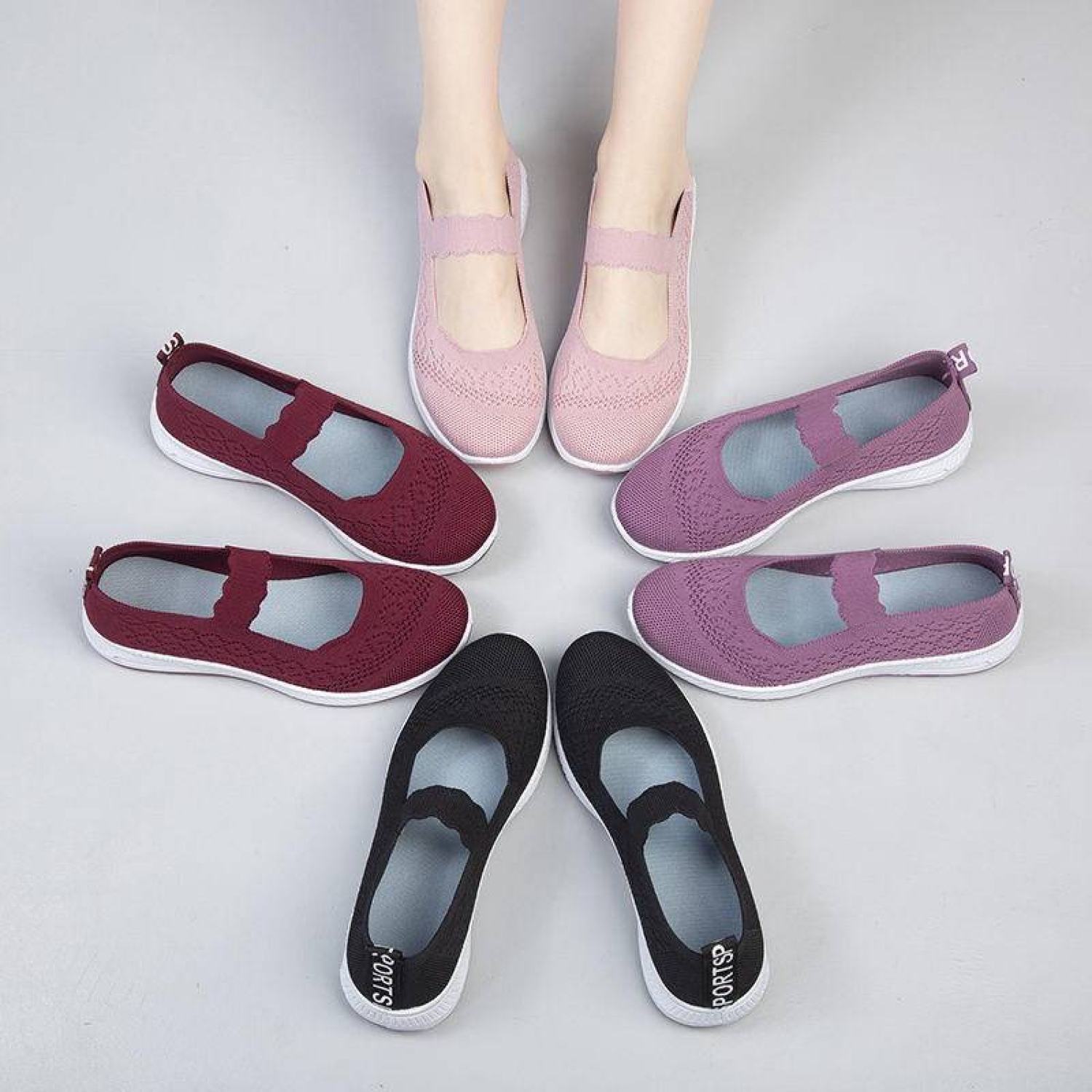 Giày thể thao nữ vải thun êm chân